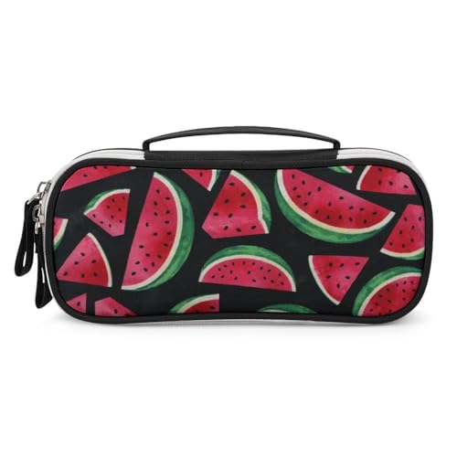 JiuPopular Tragbare Kosmetiktasche/Stifttasche, rote Wassermelone, Schreibwaren-Tasche als Federmäppchen für Büro und Schule, Geschäftsreise oder kleine Werkzeugbox, Make-up-Tasche für Mädchen von JiuPopular