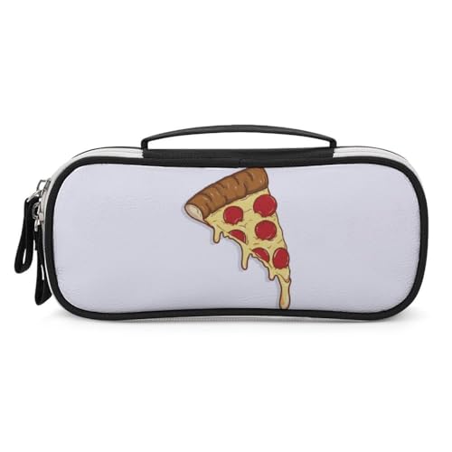 JiuPopular Tragbare Kosmetiktasche aus PU, PizzaStationery Tasche verwendet als Federmäppchen für Büro und Schule, Geschäftsreise oder kleine Werkzeugbox, Mädchen Make-up-Tasche von JiuPopular