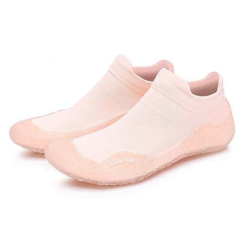 JiuQing Barfuß-Sockenschuhe Damen Für Drinnen Und Draußen Fitness Yoga Atmungsaktiv rutschfest Tragbar Für Fitnessstudio Wassersport Strand,Pink b,40 EU von JiuQing