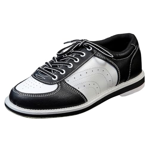 JiuQing Bowling-Schuhe Für Herren Damen Modische Bowling-Trainings-Sneaker Mit Schiebesohle,Weiß,41 EU von JiuQing