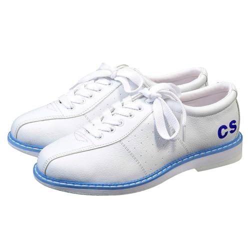 JiuQing Bowling-Schuhe Herren Damen Teenager Anfänger Bowling Training Turnschuhe Niedrige Spitze Zum Schnüren,Weiß,42 EU von JiuQing