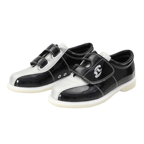 JiuQing Bowlingschuhe Für Herren Damen Slip-On-Walking-Schuhe Für Den Innenbereich Wildleder-Gleitsohle Für Bowling-Training Für Anfänger,Schwarz,38 EU von JiuQing