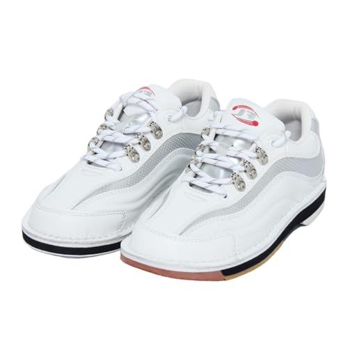 JiuQing Bowlingschuhe Für Herren Und Damen Professionelle Bowling-Trainingsschuhe Gleitsohle Leicht Bequem,Weiß,39 EU von JiuQing