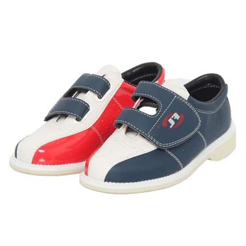 JiuQing Bowlingschuhe Herren Damen Anfänger Indoor Bowling Trainingsschuhe Gleitsohle Haken-Schleife Leicht,Blau,39 EU von JiuQing