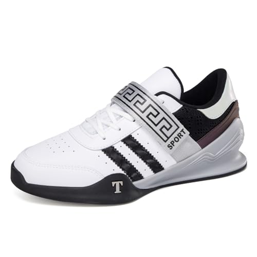 JiuQing Gewichtheberschuhe Herren Cross-Training Gym Schuhe Flach Anti-Rutsch Für Squat Powerlifting,Schwarz,39 EU von JiuQing