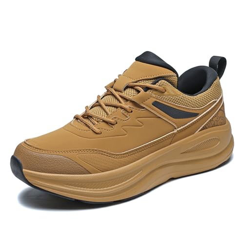 JiuQing Herren Chunky Wanderschuhe Leichte Low Rise Trail Running Camping Schuhe Für Outdoor Casual,Gelb,39 EU von JiuQing