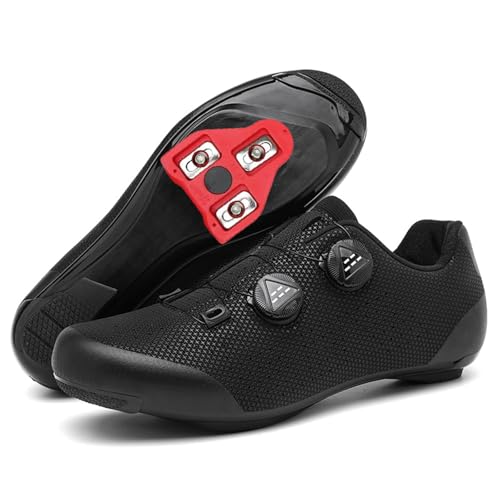JiuQing Herren-Fahrradschuhe Kompatibel Mit Peloton-Rennrad-Fahrradschuhen Mit Delta-Cleats,Schwarz,38 EU von JiuQing