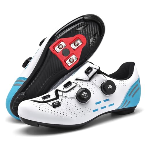 JiuQing Herren-Fahrradschuhe Kompatibel Mit Peloton SPD Delta Cleats Indoor Outdoor Road Riding Bike-Schuhen,Blau,39 EU von JiuQing