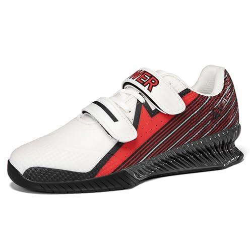 JiuQing Herren Kniebeugenschuhe Fitness Kreuzheben Gewichtheben Schuhe Flache Weiche Cross-Trainingsschuhe,Weiß,39 EU JiuQing Herren Kniebeugenschuhe Fitness Kreuzheben Gewichtheben Schuhe Flache Weiche Cross-Trainingsschuhe,Weiß,39 EU von JiuQing