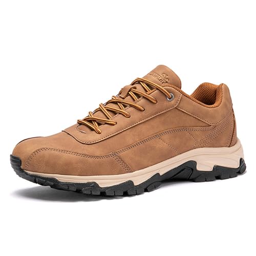 JiuQing Herren Low Rise Wanderschuhe Leder Wasserdicht Trail Camping Walking Sneakers,Gelb,41 EU JiuQing Herren Low Rise Wanderschuhe Leder Wasserdicht Trail Camping Walking Sneakers,Gelb,41 EU von JiuQing