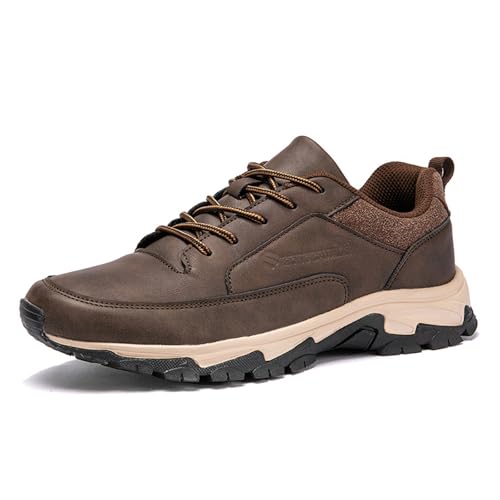 JiuQing Herren Low Rise Wanderschuhe Wasserdicht Trail Running Outdoor Leder Walking Sneakers,Braun,41 EU JiuQing Herren Low Rise Wanderschuhe Wasserdicht Trail Running Outdoor Leder Walking Sneakers,Braun,41 EU von JiuQing