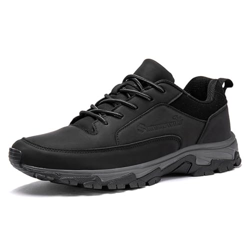 JiuQing Herren Low Rise Wanderschuhe Wasserdicht Trail Running Outdoor Leder Walking Sneakers,Schwarz,47 EU JiuQing Herren Low Rise Wanderschuhe Wasserdicht Trail Running Outdoor Leder Walking Sneakers,Schwarz,47 EU von JiuQing