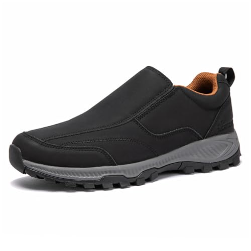 JiuQing Herren Slip-On Wanderschuhe Low Rise Trail Running Camping Sneakers Leichte Outdoor,Schwarz,44 EU JiuQing Herren Slip-On Wanderschuhe Low Rise Trail Running Camping Sneakers Leichte Outdoor,Schwarz,44 EU von JiuQing