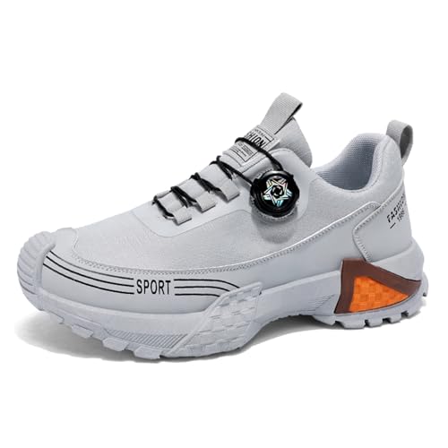 JiuQing Herren Wanderschuhe Mesh Leichte Low Rise Outdoor Trail Running Schuhe Für Camping,Grau,42 EU von JiuQing