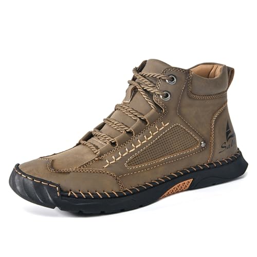 JiuQing Herren Wanderschuhe Outdoor Camping Wanderschuhe Flache Schnürstiefel Aus Leder Mit Weicher Sohle,Braun,43 EU JiuQing Herren Wanderschuhe Outdoor Camping Wanderschuhe Flache Schnürstiefel Aus Leder Mit Weicher Sohle,Braun,43 EU von JiuQing