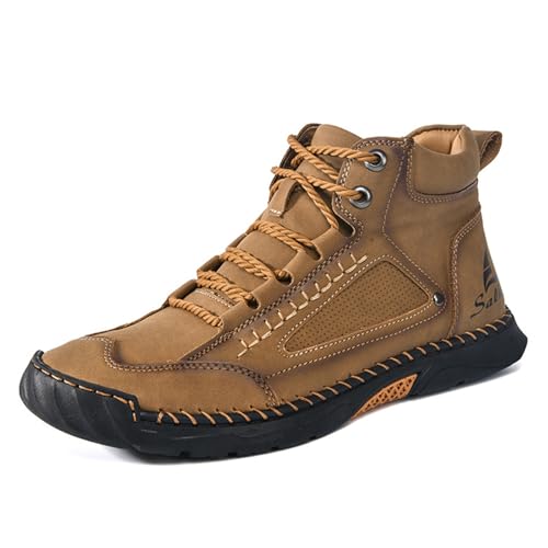 JiuQing Herren Wanderschuhe Outdoor Camping Wanderschuhe Flache Schnürstiefel Aus Leder Mit Weicher Sohle,Gelb,39 EU JiuQing Herren Wanderschuhe Outdoor Camping Wanderschuhe Flache Schnürstiefel Aus Leder Mit Weicher Sohle,Gelb,39 EU von JiuQing