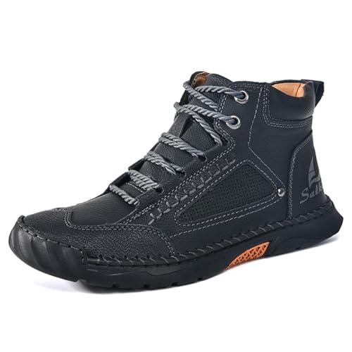 JiuQing Herren Wanderschuhe Outdoor Camping Wanderschuhe Flache Schnürstiefel Aus Leder Mit Weicher Sohle,Schwarz,42 EU JiuQing Herren Wanderschuhe Outdoor Camping Wanderschuhe Flache Schnürstiefel Aus Leder Mit Weicher Sohle,Schwarz,42 EU von JiuQing