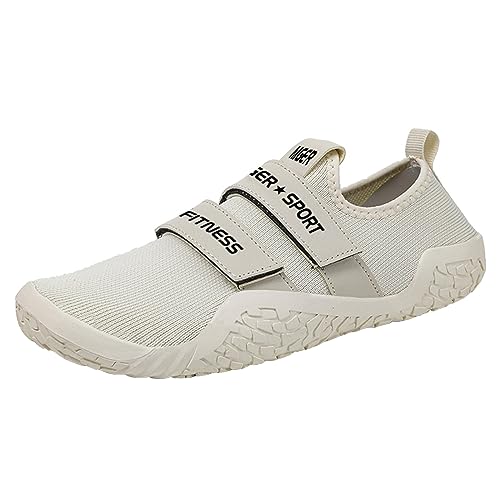 JiuQing Kreuzheben Schuhe Männer Frauen Gewichtheben Squat Schuhe Barfuß Fitness Cross-Trainer Sneaker Für Indoor Gym,Beige,46 EU von JiuQing