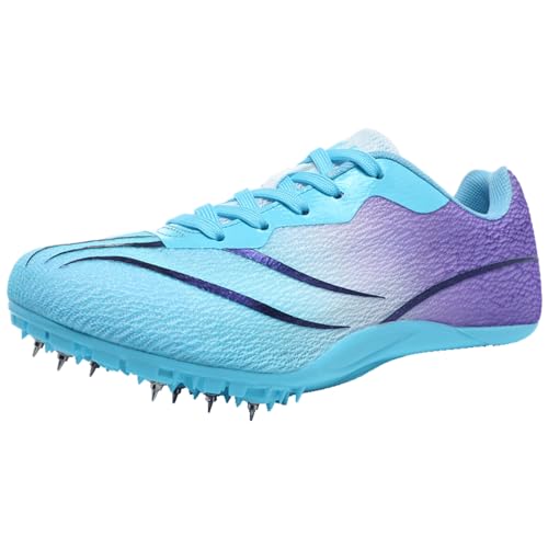 JiuQing Leichtathletikschuhe Für Herren Damen Spikes Springen Laufen Sportliche Turnschuhe Für Sprintrennen,Lila,37 EU von JiuQing