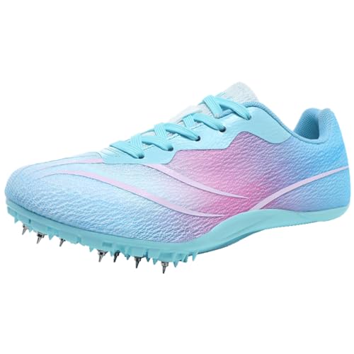 JiuQing Leichtathletikschuhe Für Herren Damen Spikes Springen Laufen Sportliche Turnschuhe Für Sprintrennen,Rosa,35 EU von JiuQing