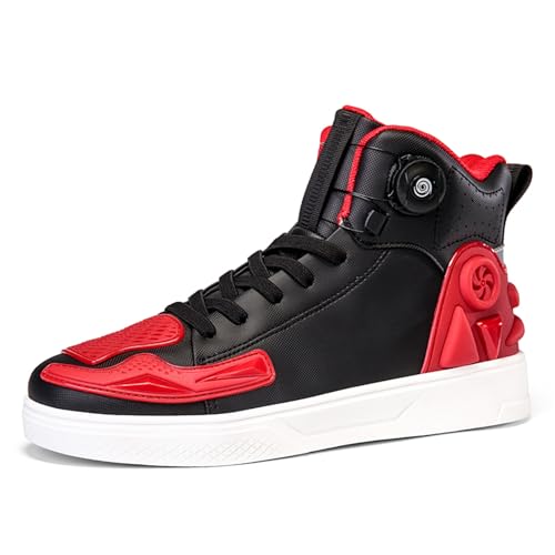 JiuQing Motorradschuhe Herren Leichte Straßenreitstiefel Aus Leder Hohe rutschfeste Flache Stiefel,Rot,40 EU JiuQing Motorradschuhe Herren Leichte Straßenreitstiefel Aus Leder Hohe rutschfeste Flache Stiefel,Rot,40 EU von JiuQing