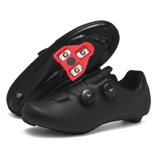 JiuQing Rennradschuhe Für Herren Kompatibel Mit Peloton SPD Indoor-Bike-Reitschuhen Mit Delta Cleats,Schwarz,37 EU von JiuQing
