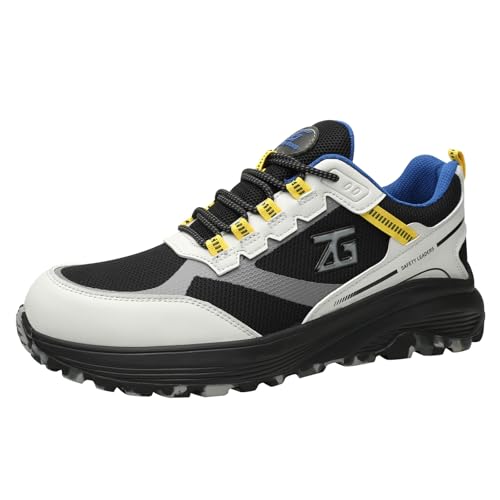 JiuQing Sicherheitsschuhe Herren Mit Stahlkappe Turnschuhe Arbeitsschuhe Leichte Freizeitschuhe Für Die Industrie,Weiß,42 EU JiuQing Sicherheitsschuhe Herren Mit Stahlkappe Turnschuhe Arbeitsschuhe Leichte Freizeitschuhe Für Die Industrie,Weiß,42 EU von JiuQing
