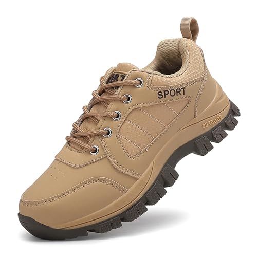 JiuQing Trekking Wanderschuhe Herren Damen Low Rise Leichte Wanderschuhe Für Outdoor,Gelb,42 EU von JiuQing