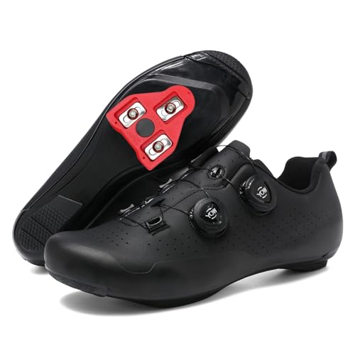 JiuQing Unisex-Fahrradschuhe Rennradschuhe Kompatibel Mit Peloton Indoor Outdoor Mit Delta Cleats,Schwarz,46 EU von JiuQing