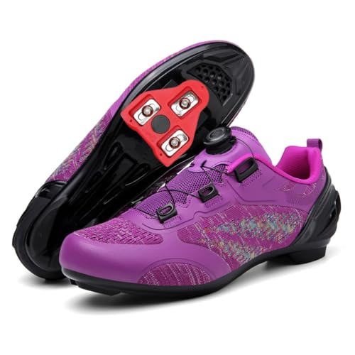 JiuQing Unisex-Rennradschuhe Kompatibel Mit Peloton Indoor-Rennradschuhen Atmungsaktiv Mit Delta-Cleats,Lila,38 EU JiuQing Unisex-Rennradschuhe Kompatibel Mit Peloton Indoor-Rennradschuhen Atmungsaktiv Mit Delta-Cleats,Lila,38 EU von JiuQing