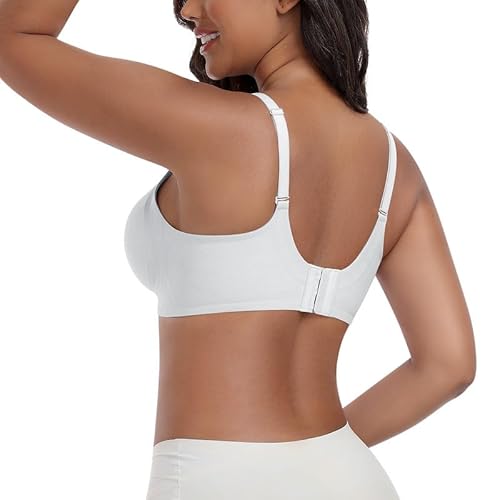Jiuday Spitzen BH ohne Bügel für Damen Soft Bequemer Nahtloser (#451-Weiß,M) von Jiuday