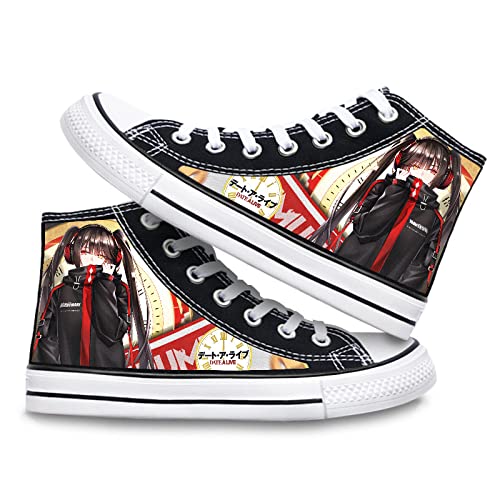 Date A Live Schnürschuhe aus Segeltuch Anime Merch Cosplay Schuhe High Top Paar Doodle Schuhe Mode Turnschuhe Casual Sneakers für Kinder Erwachsene, Typ 2, 42.5 EU von Jiumaocleu