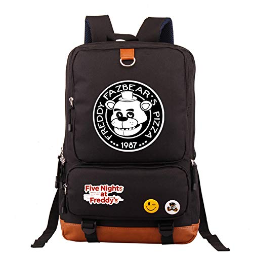 Jiumaocleu Five Nights Game Rucksack FNAF Oxford-Rucksack, Anime-Schultasche, Teenager, lässiger Tagesrucksack, 43,2 cm (17 Zoll), Laptop-Rucksack, Reisetasche für Damen und Herren von Jiumaocleu