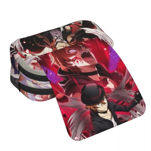 Jiumaocleu Anime BSD Federmäppchen für Jungen und Mädchen, Nakahara Chuuya/Dazai Osamu Figuren, doppellagiges Federmäppchen, High School Federmäppchen für Schüler, 21 x 7,5 x 10 cm, Typ 3, 21*7.5*10cm von Jiumaocleu
