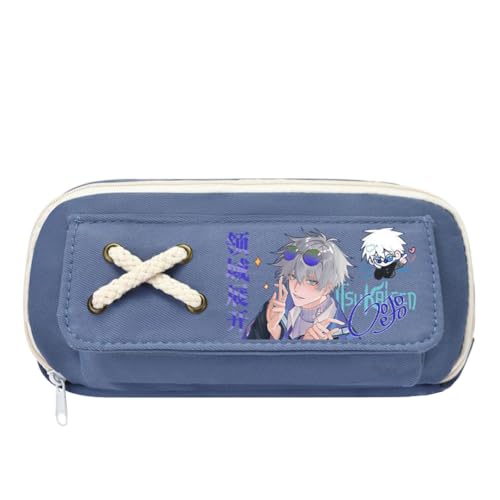 Jiumaocleu Anime Bleistiftbeutel JJK Federmäppchen für Jungen und Mädchen, Anime Geto Suguru/Gojo Satoru Figur, Nanami Kento Pencil Tasche High School Pencil Bag für Studenten 21 * 5.5 * 11cm, Geben von Jiumaocleu