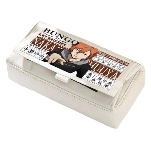 Jiumaocleu Anime Dazai Osamu Federmäppchen Nakahara Chuuya Stifttasche für Jungen und Mädchen, BSD-Figur Dazai Osamu Federmäppchen, doppellagig, Schreibwaren für Studenten, 22 x 11 x 10 cm, Typ 7, 22 von Jiumaocleu