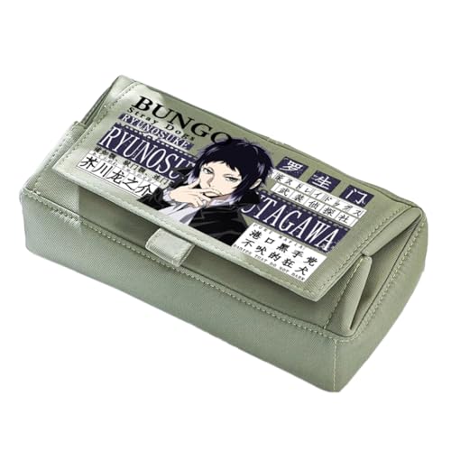 Jiumaocleu Anime Dazai Osamu Federmäppchen Nakahara Chuuya Stifttasche für Jungen und Mädchen, BSD-Figur Dazai Osamu Federmäppchen, doppellagig, Schreibwaren für Studenten, 22 x 11 x 10 cm, Typ 5, 22 von Jiumaocleu