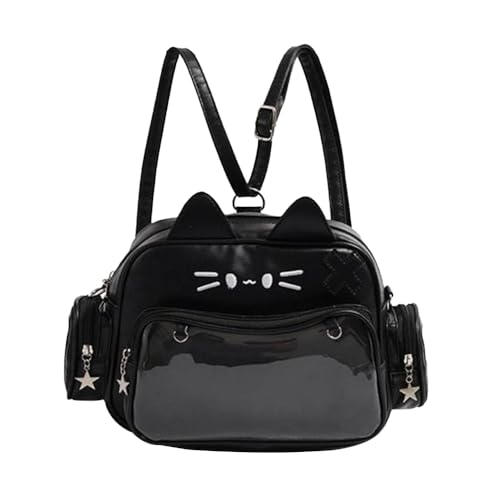 Jiumaocleu Anime Ita Bag Rucksack Maomao Pins Puppen - Maomao Display Rucksack Jinshi Itabag PU Leder Schule Umhängetasche für Mädchen Comic Cosplay, Schwarze Ita-Tasche, 21*12*20CM Jiumaocleu Anime Ita Bag Rucksack Maomao Pins Puppen - Maomao Display Rucksack Jinshi Itabag PU Leder Schule Umhängetasche für Mädchen Comic Cosplay, Schwarze Ita-Tasche, 21*12*20CM von Jiumaocleu