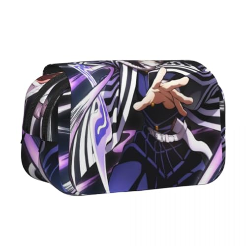 Jiumaocleu Anime Kimetsu no Yaiba Federmäppchen – Kamado Nezuko/Kamado Tanjiro Stifttasche, 21 x 7,5 x 10 cm, großes Fassungsvermögen, doppellagig, Reißverschluss, Schreibwaren-Tasche für Jungen und von Jiumaocleu