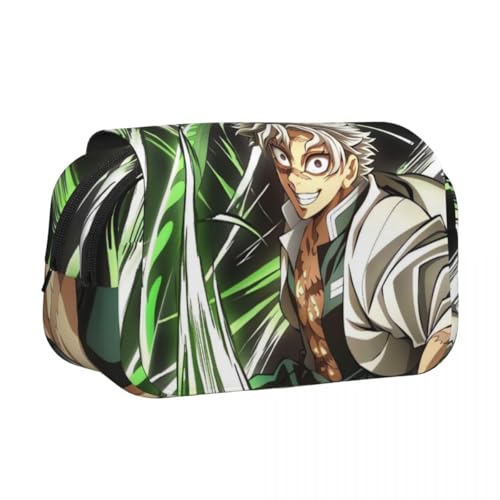 Jiumaocleu Anime Kimetsu no Yaiba Federmäppchen – Kamado Nezuko/Kamado Tanjiro Stifttasche, 21 x 7,5 x 10 cm, großes Fassungsvermögen, doppellagig, Reißverschluss, Schreibwaren-Tasche für Jungen und von Jiumaocleu