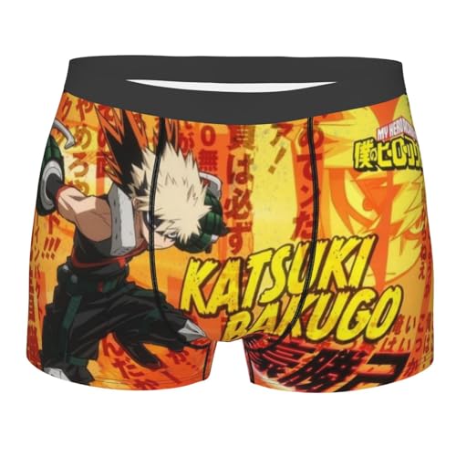 Jiumaocleu Anime MHA Herren Boxer Briefs Cartoon Unterhose Mikrofaser Soft Stretch Midoriya Izuku 3D Gedruckt Unterwäsche für Kinder und Erwachsene, Typ 2, M von Jiumaocleu
