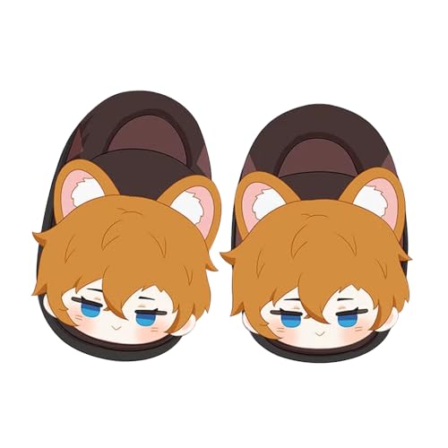 Jiumaocleu Anime Nakahara Chuuya Hausschuhe Baumwolle Slipper Nakahara Chuuya Figur Warme Schuhe Rutschfeste Indoor Haus Schuhe Memory Foam Hausschuhe Größe 36-39, Nakahara Chuuya, Medium von Jiumaocleu