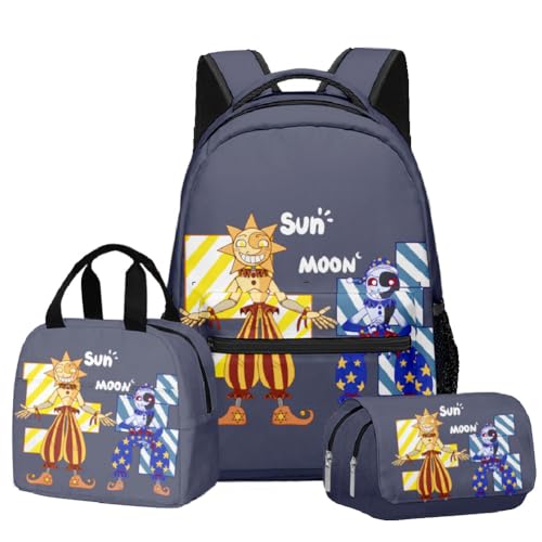 Jiumaocleu Anime-Rucksack, dreiteiliges Set, Anime-Federmäppchen + Schultertasche + Lunchpaket, 3D-Druck, Cartoon-Schreibwaren-Tasche für Kinder und Teenager, Typ 2, Lässiger Tagesrucksack Jiumaocleu Anime-Rucksack, dreiteiliges Set, Anime-Federmäppchen + Schultertasche + Lunchpaket, 3D-Druck, Cartoon-Schreibwaren-Tasche für Kinder und Teenager, Typ 2, Lässiger Tagesrucksack von Jiumaocleu