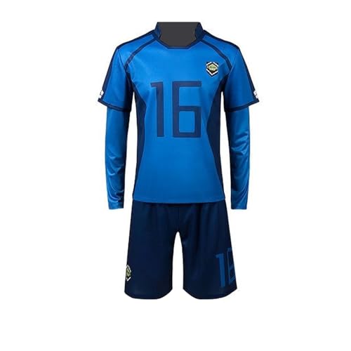 Jiumaocleu Anime Yo Hiori Cosplay Kostüm, Yo Hiori Kostüm Blaue Uniformen Rote Trikots Fußball Trainingsanzüge Uniform Komplettes Set für Rollenspiel Halloween, Nr. 16, L von Jiumaocleu
