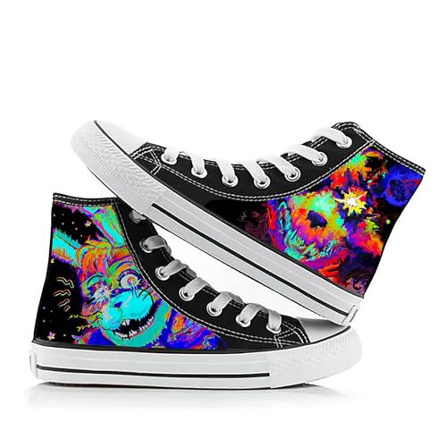 Jiumaocleu FNAF Canvas Schuhe Five Nights Spiel Cosplay Schuhe High Top Doodle Schuhe Mode Turnschuhe Casual Sneakers für Kinder Erwachsene von Jiumaocleu