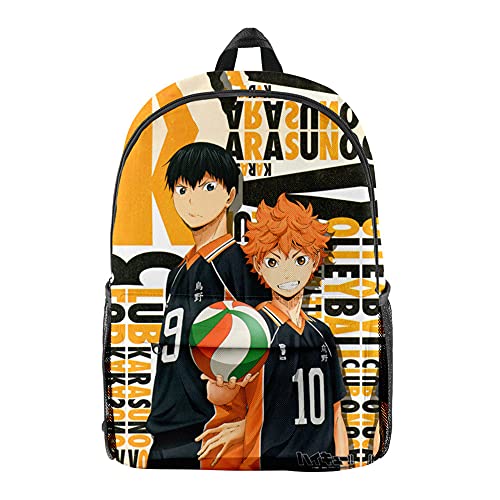 Jiumaocleu Haikyuu!! Schulrucksack, Anime Rucksack Schultaschen für Mädchen Jungen Spielfans Geschenke, Student Bookbag Reiserucksack Casual Daypacks Freizeittasche von Jiumaocleu