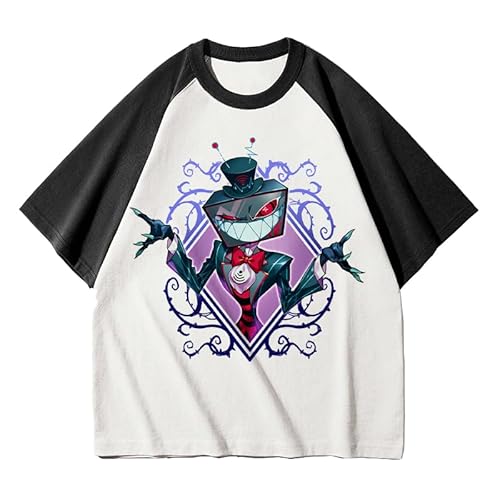 Jiumaocleu Hazbin Hotel-T-Shirt, Unisex, Sommer, atmungsaktiv, cool, kurzärmelig, Anime-Mode, lässig, Größe XS-4XL, Vox, M Jiumaocleu Hazbin Hotel-T-Shirt, Unisex, Sommer, atmungsaktiv, cool, kurzärmelig, Anime-Mode, lässig, Größe XS-4XL, Vox, M von Jiumaocleu