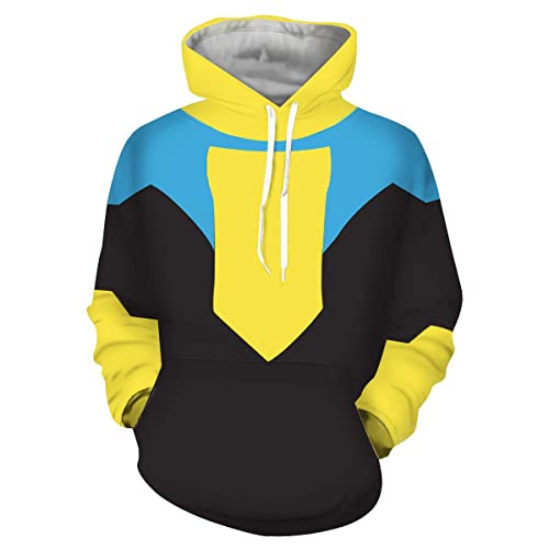 Jiumaocleu Invincible Cosplay Kostüm Hoodie, Mark Grayson/Omni Man/Atom Eve Cosplay Sweatshirt Pullover Casual Lose Langarm Tops Unisex von Jiumaocleu