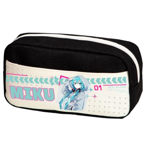 Jiumaocleu Miku Federmäppchen, niedliche Cartoon-Tasche, Miku-Stifttasche, große Kapazität, Schreibwaren-Tasche, Reißverschluss, Schreibwarenetui für Schüler, Typ 2, 23cm*10cm*12cm, Schulranzen Jiumaocleu Miku Federmäppchen, niedliche Cartoon-Tasche, Miku-Stifttasche, große Kapazität, Schreibwaren-Tasche, Reißverschluss, Schreibwarenetui für Schüler, Typ 2, 23cm*10cm*12cm, Schulranzen von Jiumaocleu