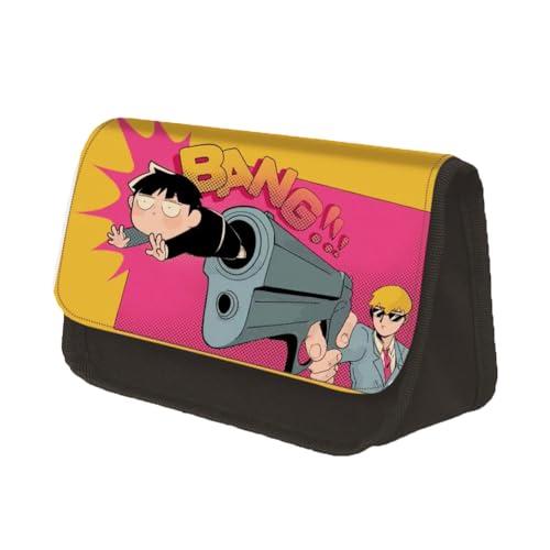 Jiumaocleu Mob Psycho 100 Federmäppchen Anime Federmäppchen Doppelschicht Federmäppchen Kreative Klappe Reißverschluss Stiftebox Schulbedarf Tragbares Büro Schreibwaren für Studenten, Typ 11, von Jiumaocleu
